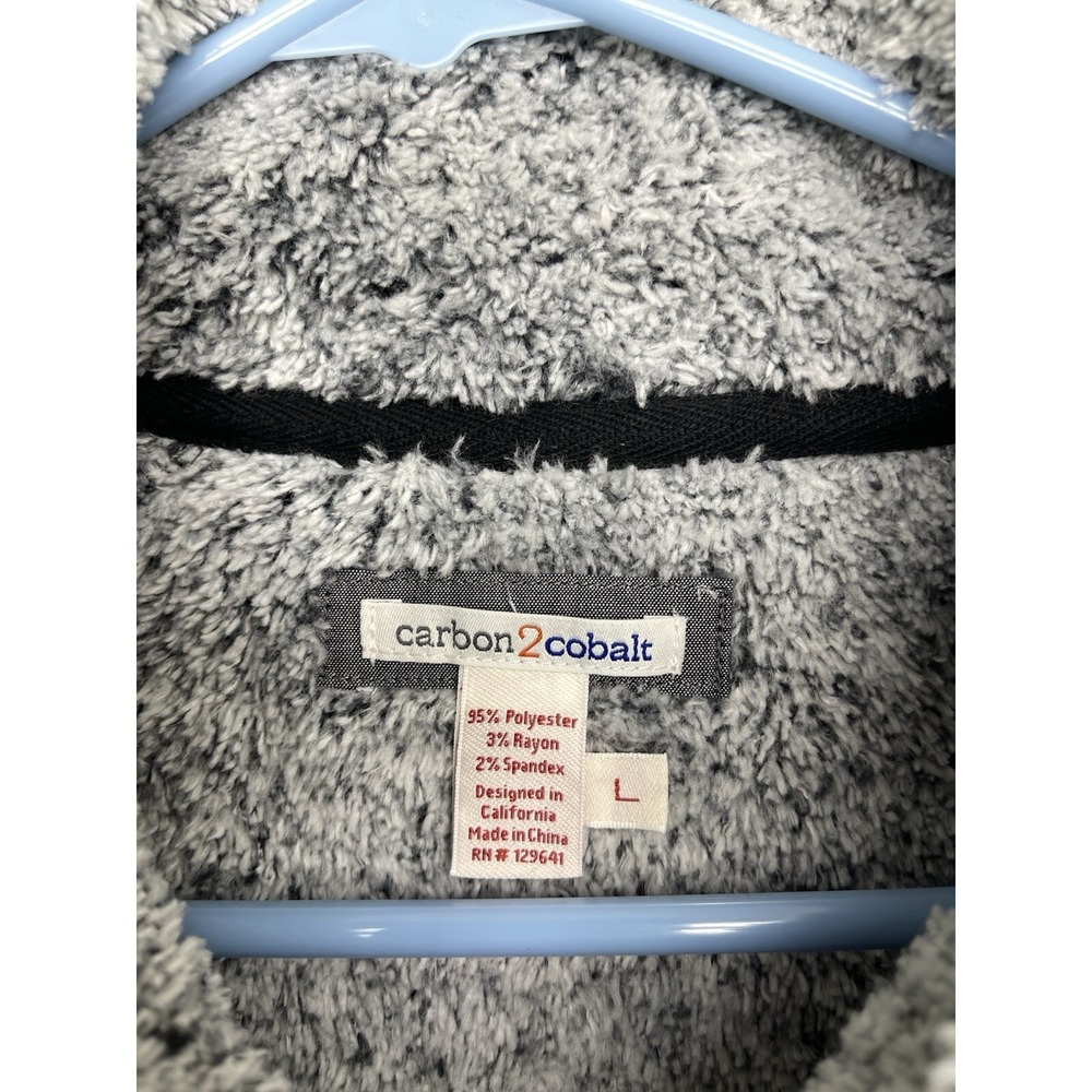 Carbon2Cobalt Sherpa Jacket Mens Large Dark Gray Full Zip Deep Pile Transcendent - Picture 9 of 12